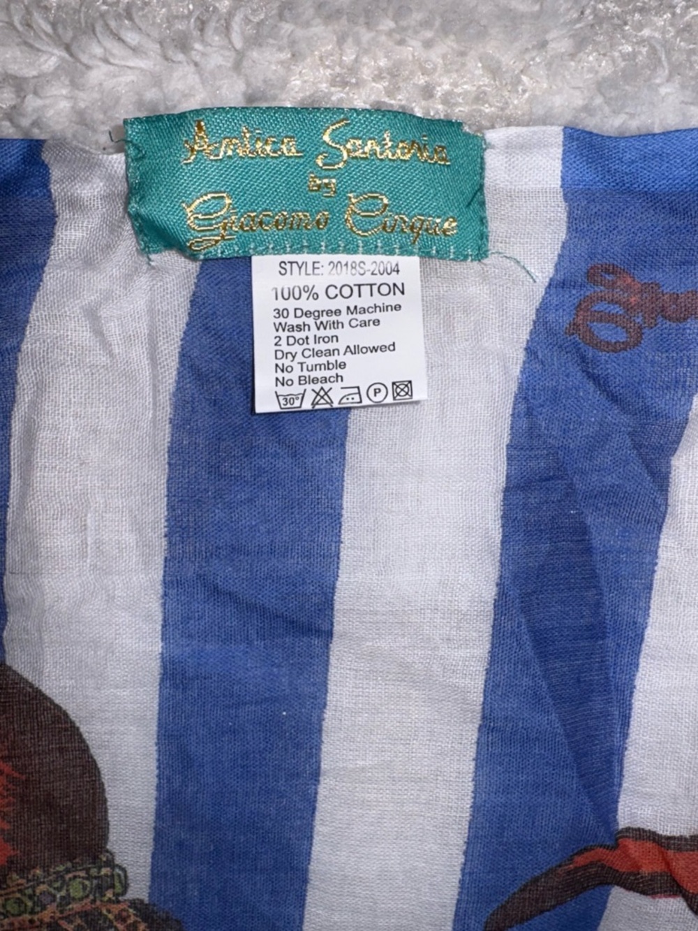 Antica Sartoria by Giacomo
Cinque Oversized Scarf Blue + White • 72” x 44” - Picture 8 of 9